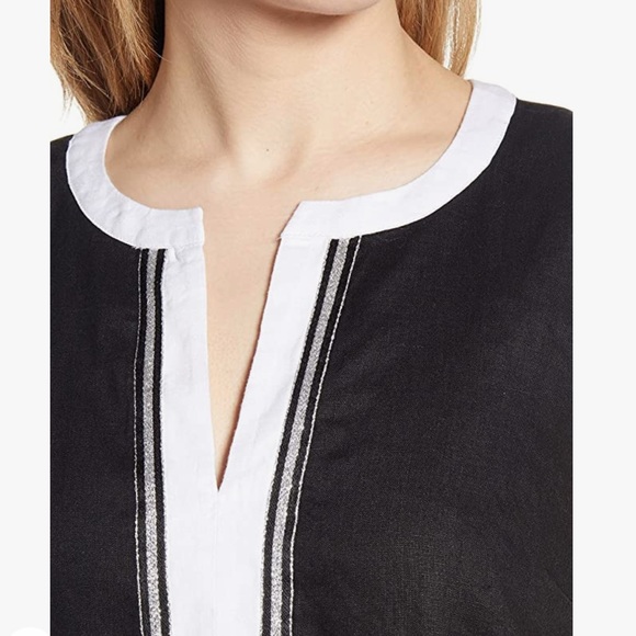 Tommy Bahama Black and White Linen Dress Size S/P - Picture 3 of 9